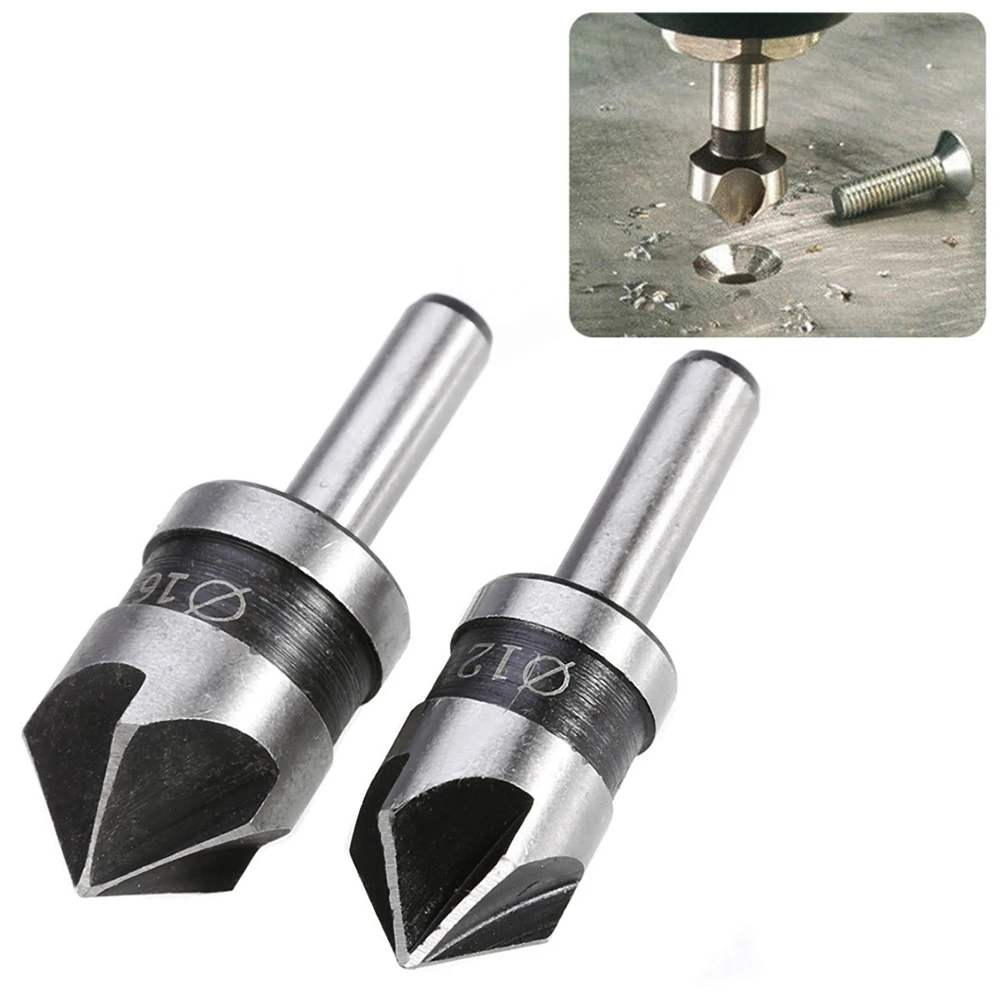 2 шт./компл. HSS 1/4 "Круглый хвостовик 5 Флейта Зенковки сверло 82 градусов точечный