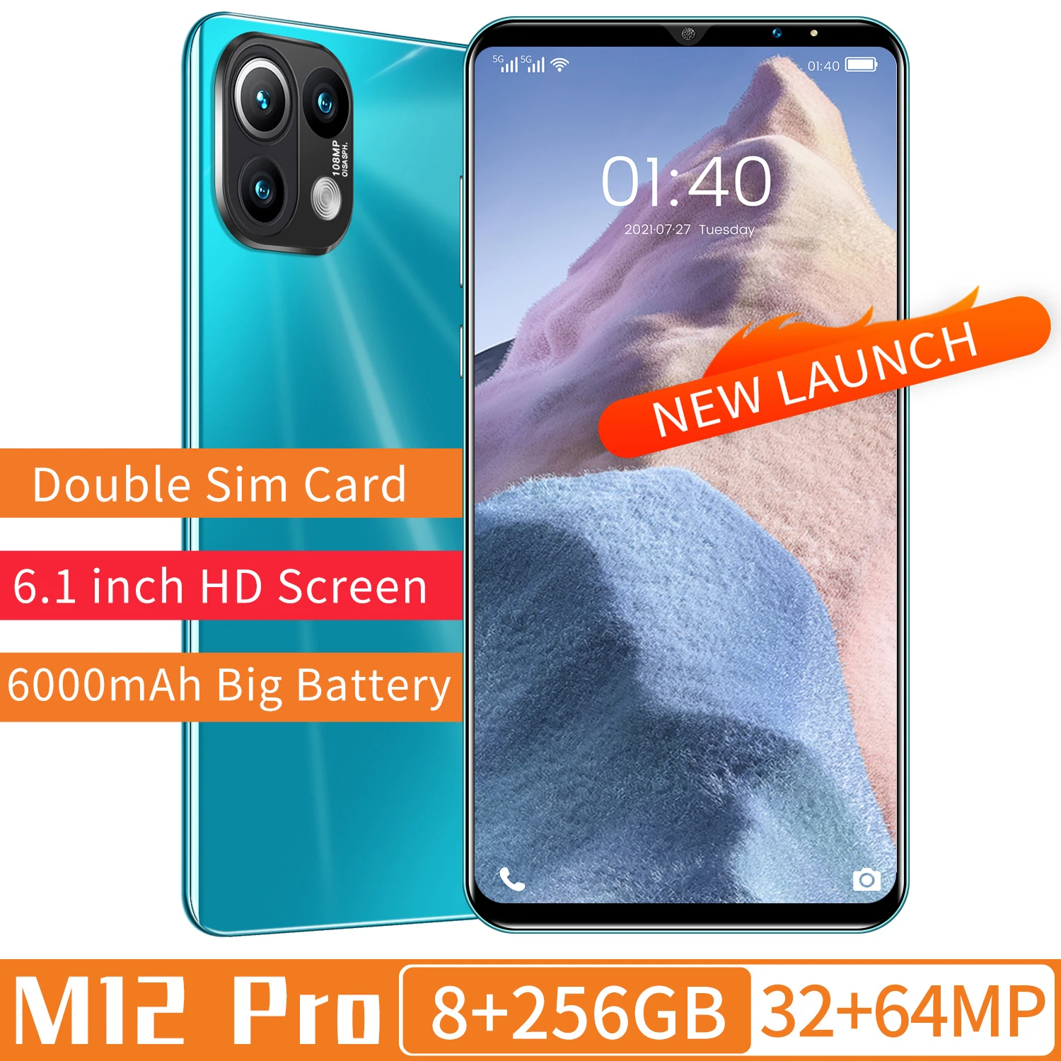 

Global Version M12 Pro Deca Core MTK6889 8+256GB Dual SIM MP4 Players Used as Smart Phone 32+64MP 6000mAh 6.1Inch Android 11