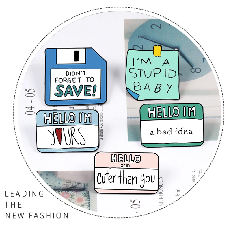 Cute Note Brooches Daily Plan Save Paper Memo Message Icon Lapel Enamel Pin Funny Cartoon Pins For Women Men Shirt Badge Jewelry