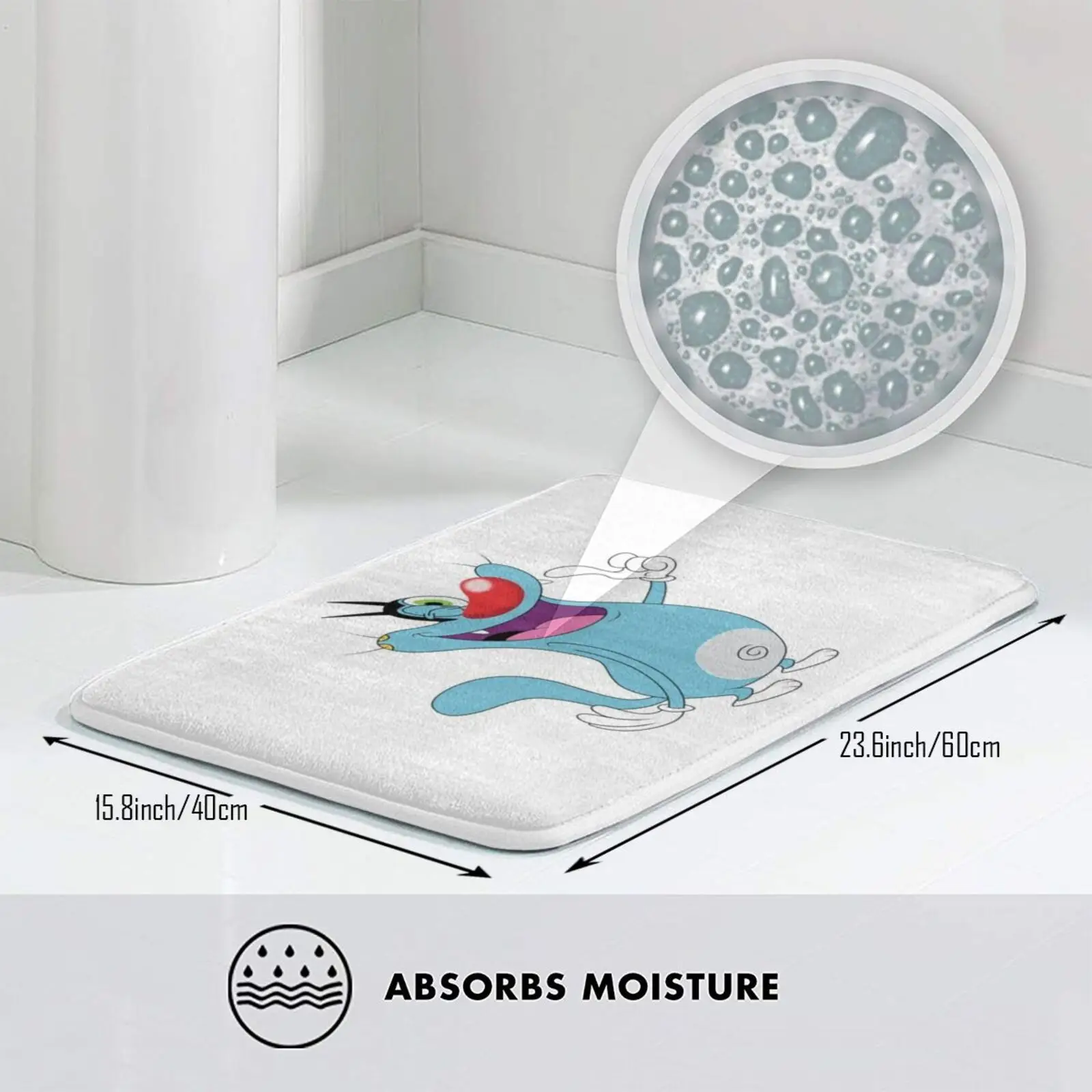 Огги и тараканы кот серия коврик ковер противоскользящий спальня входная дверь телевизор включен.