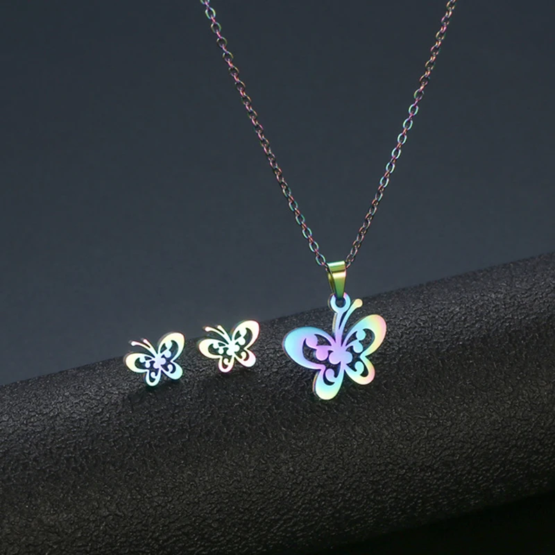 

Minimalism Cute Butterfly Necklace for Women Boho Jewelry Stainless Steel Chain Animal Pendants Necklaces Jewelry Gift Collier