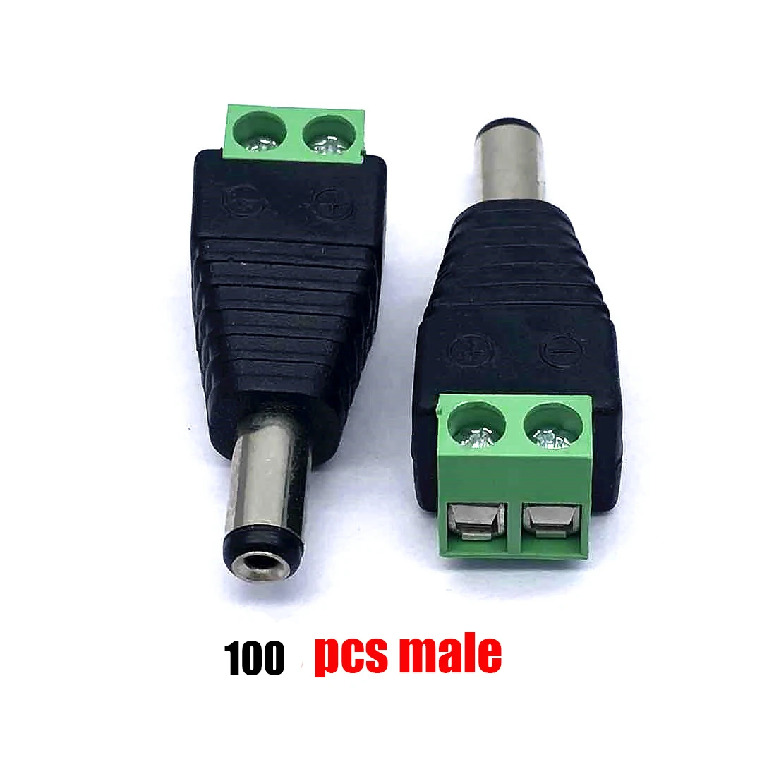 DC Connector Power Jack Plug Adapter 100 pcs 12V 5A Male+Female 2.1 X 5.5MM for CCTV Camera Led Strip | Электроника - Фото №1