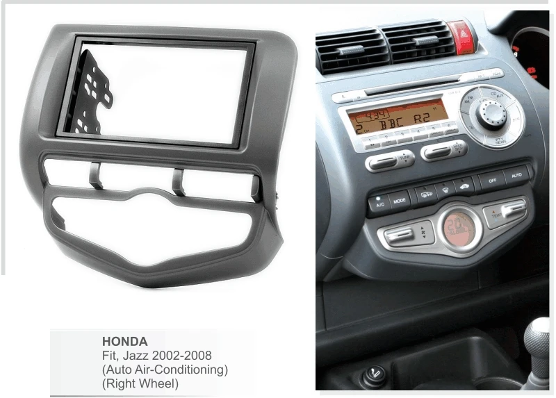 Двойной Din Автомобильный Радио фасции Для Honda Jazz Fit Automatic Aircon 2002-2008 правое колесо