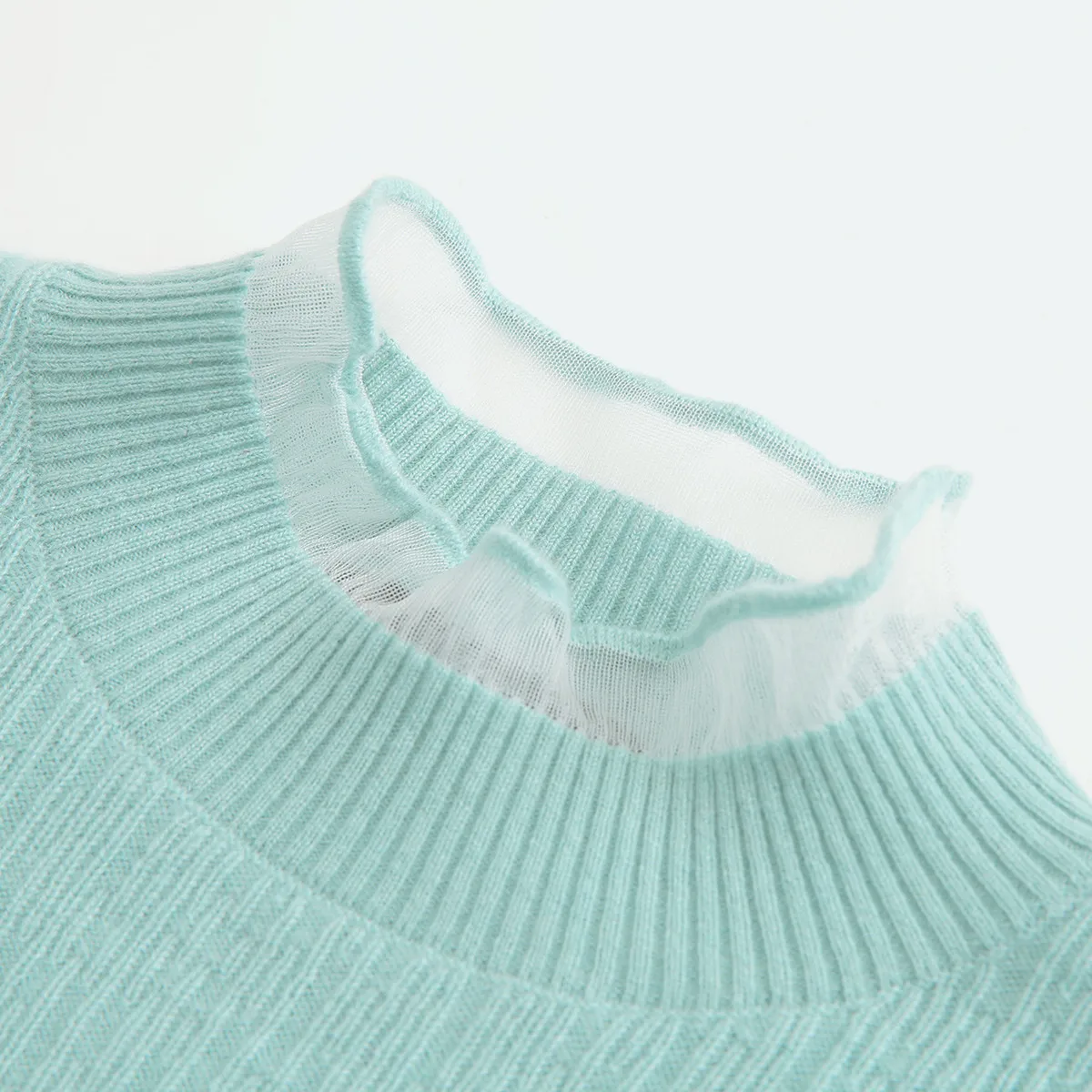 

masigoch softness 100% Cashmere green sweater Lace Half Turtleneck Gentle Wind Knitted Ladies Knitwear long sleeve