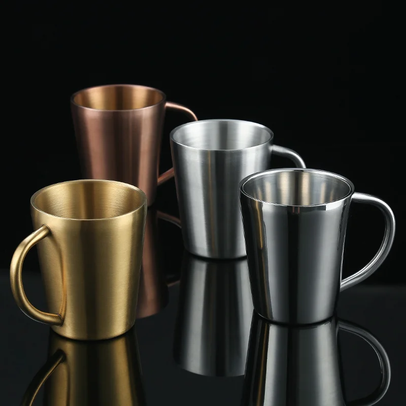 

Double-Layer Insulated 304 Stainless Steel Water Mug For Household Use Beer Mug With Handle, Milk Coffee Cup Mug, Anti-Fall
