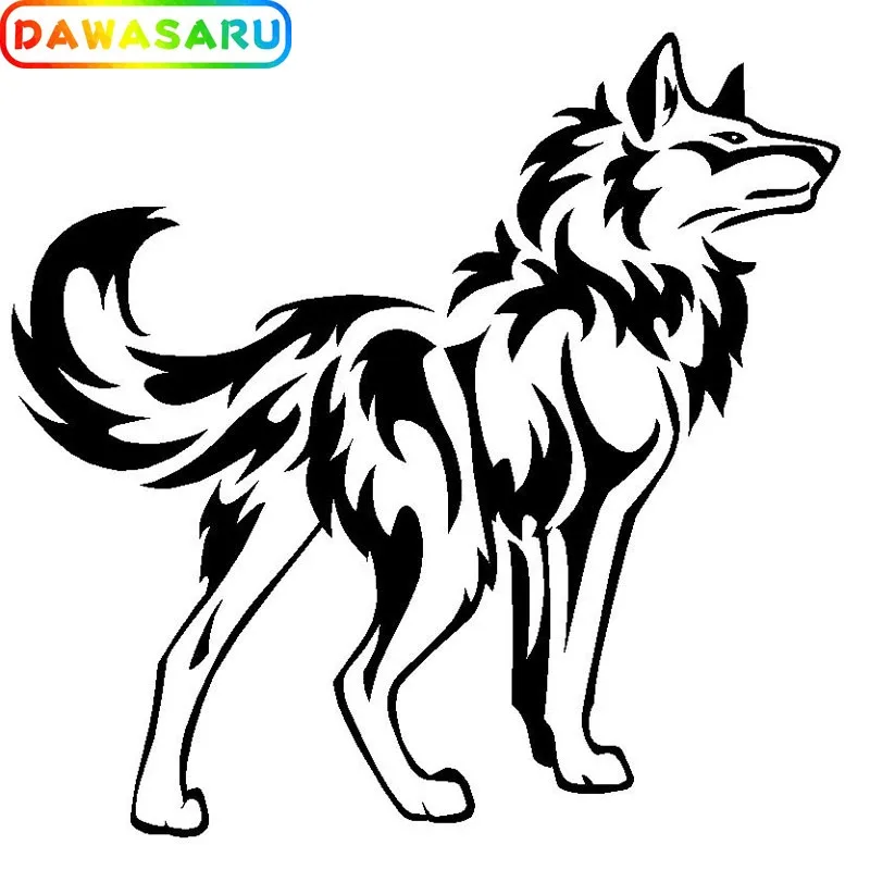 DAWASARU Wolf с пламенем классная Автомобильная наклейка Fansy виниловая