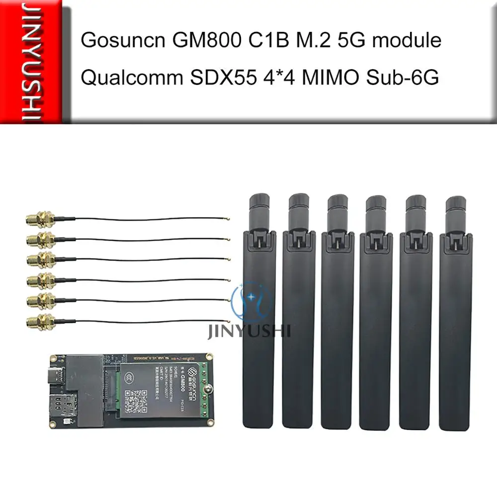 Gosuncn GM800 CIB M.2 5G модуль чип Qualcomm SDX55 поддерживает SA NSA 5G NR/4G/3G 4*4 MIMO Sub-6G & mmWave LTE cat 22