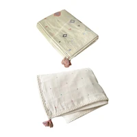 baby swaddling wrap 6 layers gauze muslin receiving blanket bohemia bath towel