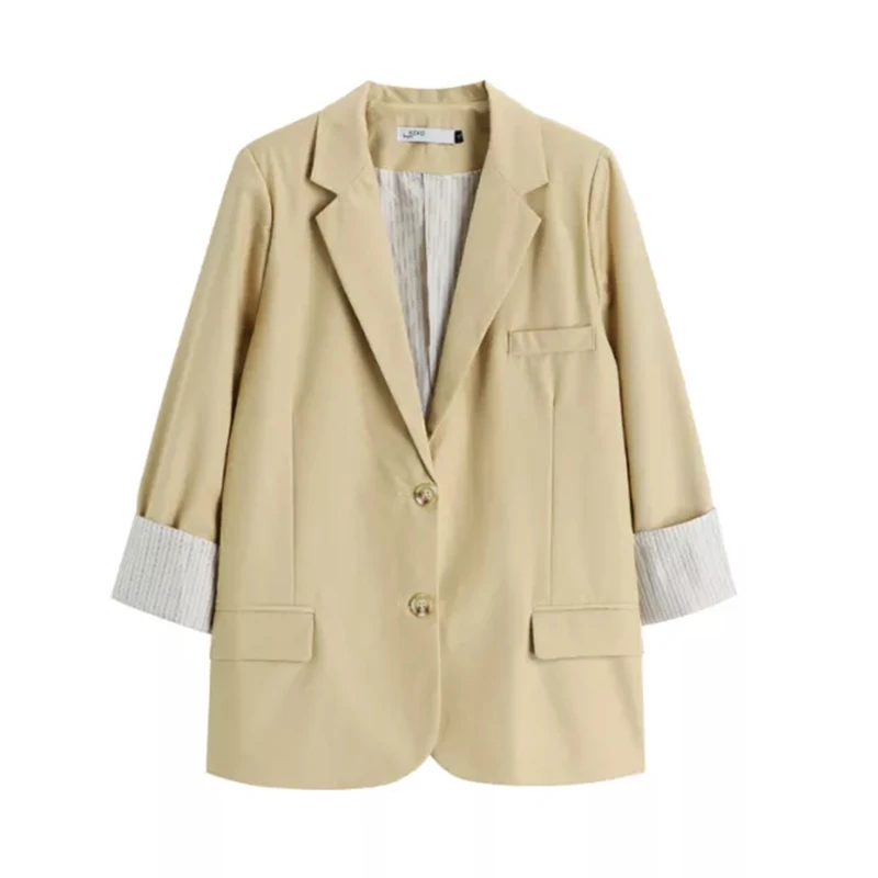 

Hot Sale 2021 New Women Casual Autumn Long Sleeve Cardigan Blazer Women's Thin Loose Suit Jacket Office Lady Vintage Breasted