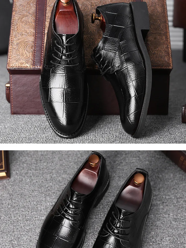 

2019 new leather shoes leather breathable pointed men's business dress shoes black fashion casual shoes zapatos de hombre