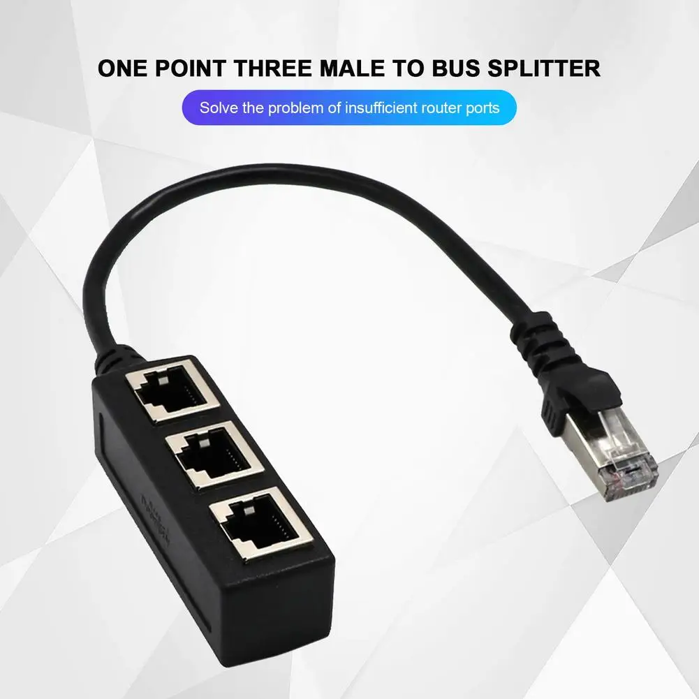 

RJ-45 Ethernet Extension Cord Cable Adapter RJ-45 1 Male to 3 Female Ethernet Ports Network Plug Cable Splitter Adapter