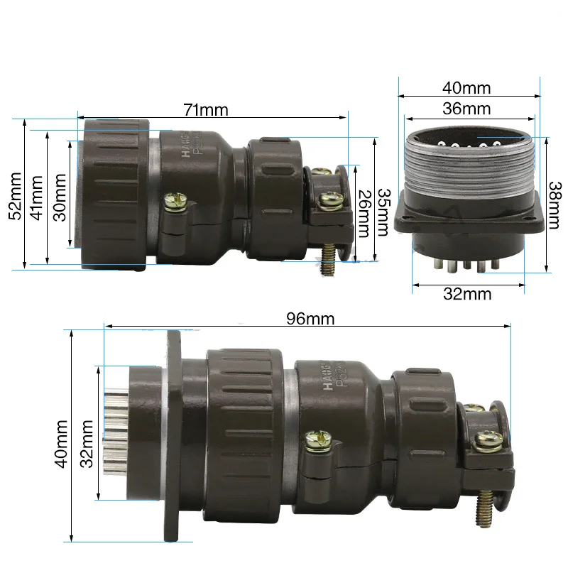 Авиационный разъем P32 Штекерный 4 контакта 8 контактов 10 12 14 19 32 м металлические