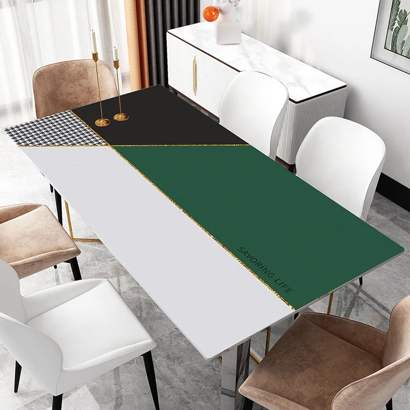 Скатерть из ПУ кожи в стиле пэчворк водонепроницаемая и маслостойкая