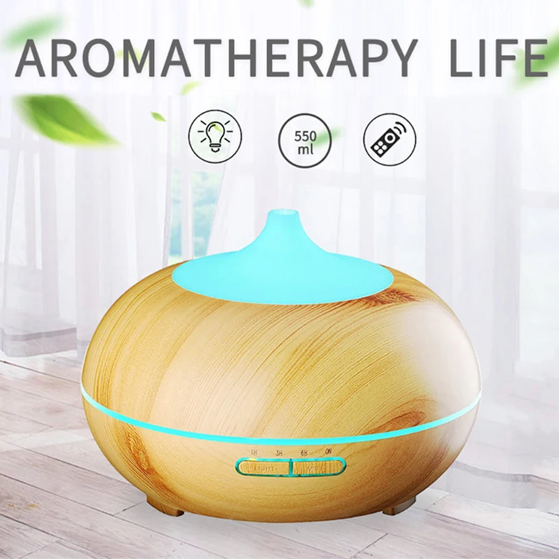 

Aromatherapy Diffuser Humidifier 550ml LED Aromatherapy Humidifier W/Remote Control 7 Colors Adjustable Aromatherapy Humidifier