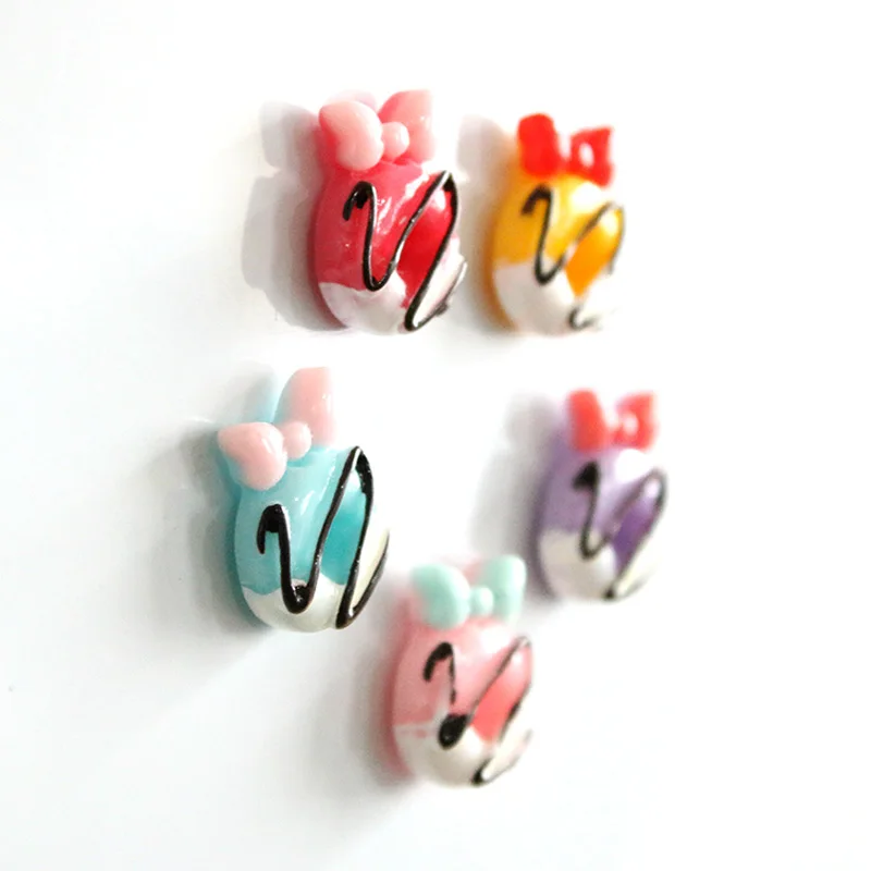 Qiyue Cute cartoon Mini Donut bow Resin Refrigerator Stickers Whiteboard Notes Home Decoration Accessories souvenir | Дом и сад