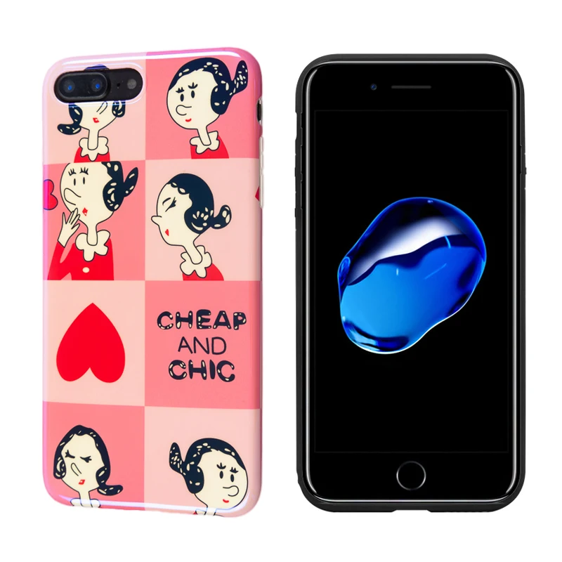 Роскошный лазерный Синий Мягкий силикон imd чехол для iPhone 7 X XS Max XR 6 6S 8 Plus 10 милый