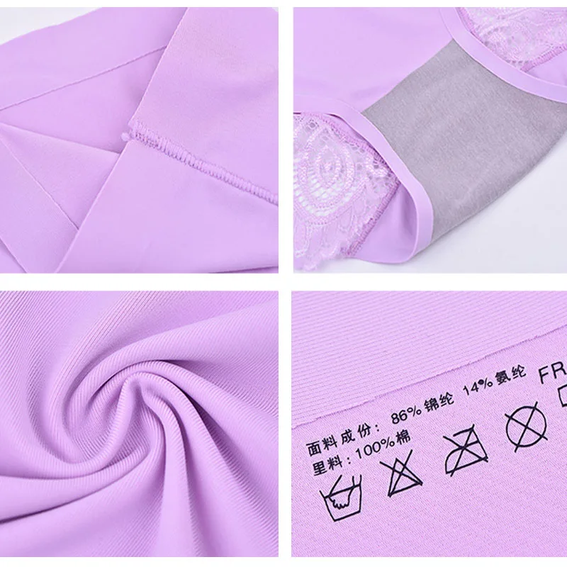 

Fashion Lingerie Women Cotton Underwear Underpants Women Panties Lace Pure Color Soft Seamless Mid-waist