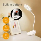Светодиодная настольная Складная Лампа с регулируемой яркостью, гибкий USB-светильник для стола, суперъяркий светильник на прищепке, Настольная кровать, светодиодный светильник для чтения