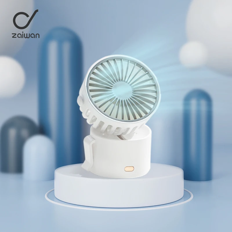 

Zaiwan Mini Fan Portable Hanging Neck Fan Usb Rechargeable Small Fan 1000mAh Battery Air Cooler Desktop Outdoor Handheld Fan