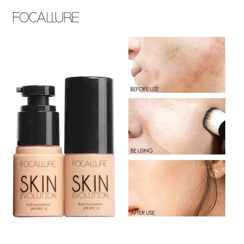 FOCALLURE 30ml Face Foundation Base Long Wear Moisturizer Oil Control Concealer Liquid Foundation Cream