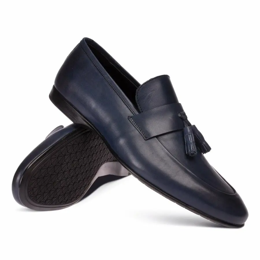 

Men Shoes Deery, Genuine Leather Blue Loafer Men'S Shoes