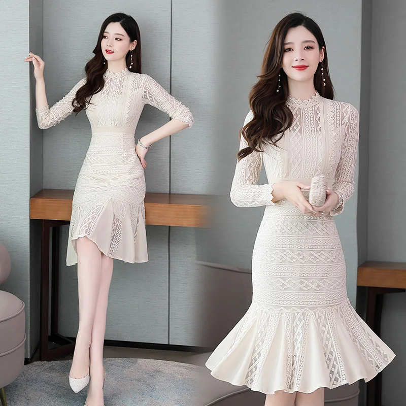 Женское платье русалка весенние сексуальные ажурные кружевные платья женские