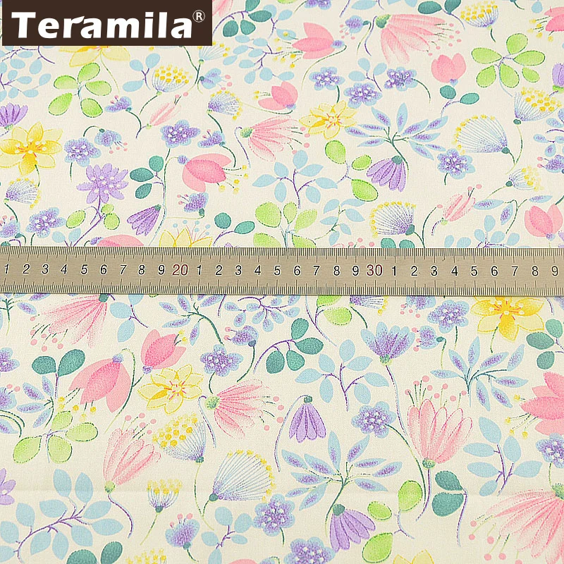 Teramila Twill 100% хлопковая ткань с цветочным узором стеганый цветок Tecido шитье