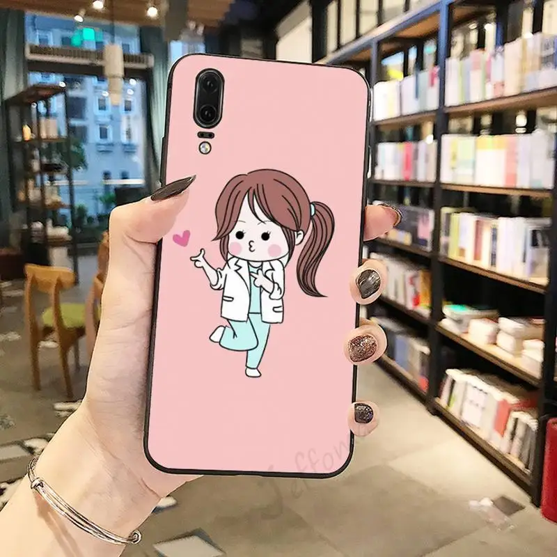 

Cartoon Medicine Doctor Nurse Phone Case For Huawei honor Mate P 10 20 30 40 Pro 10i 9 10 20 8 x Lite