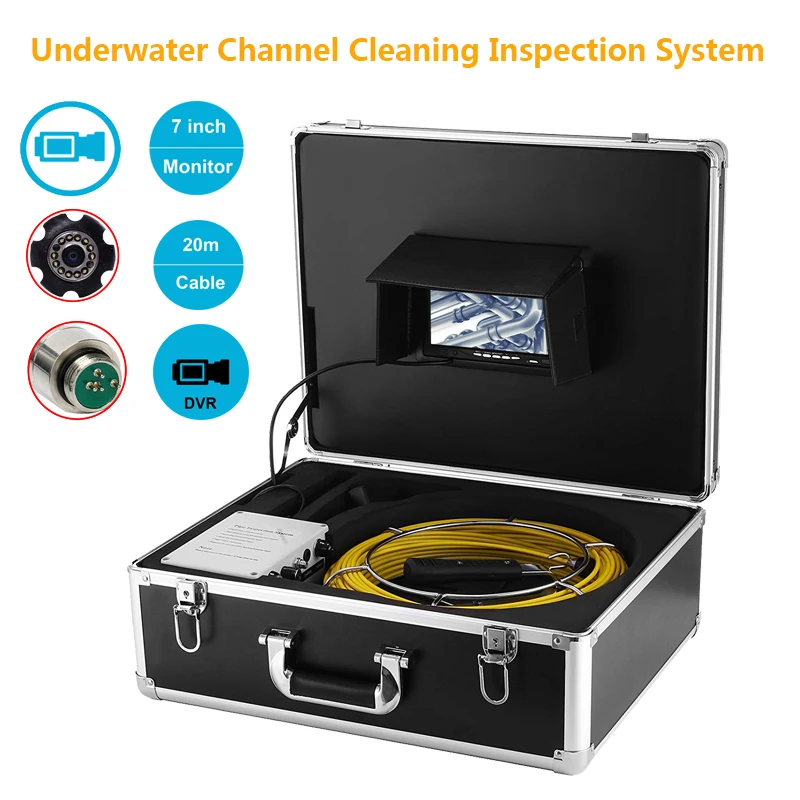 7 дюймовый экран водонепроницаемая система контроля подводного канала кабель 20 м