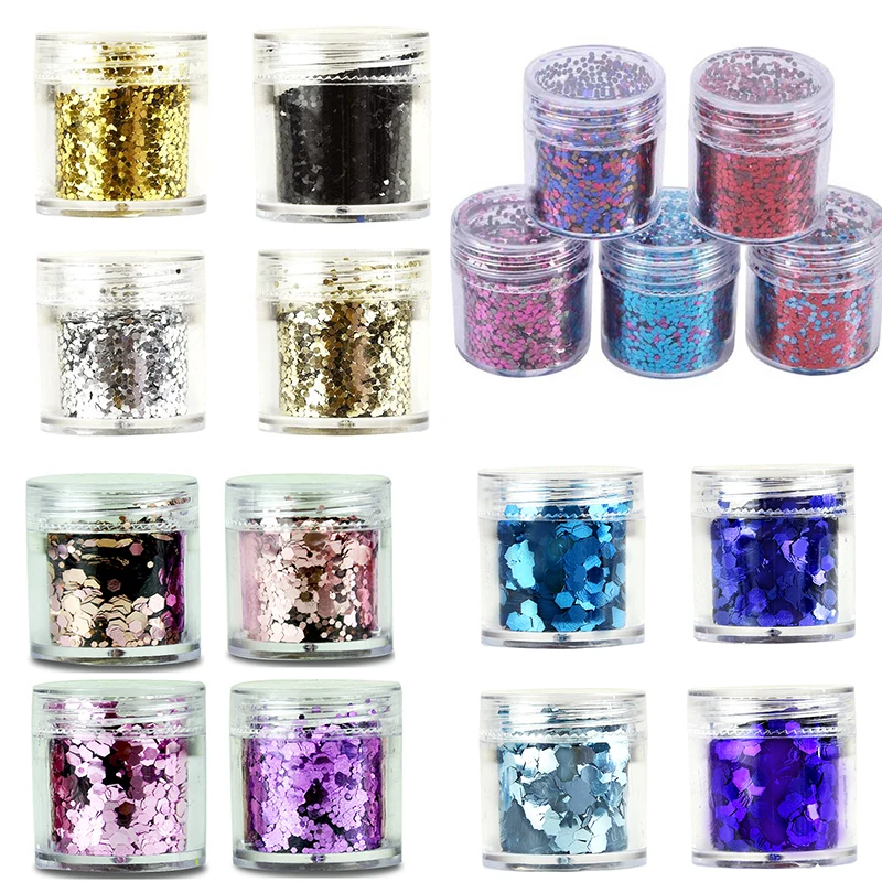 

4/5 Коробки/ружье гвоздя набора, хлопьевые блестки, посыпанные голографическая ультра-тонкий не сужающийся книзу массивный Mix-шестиугольник ...