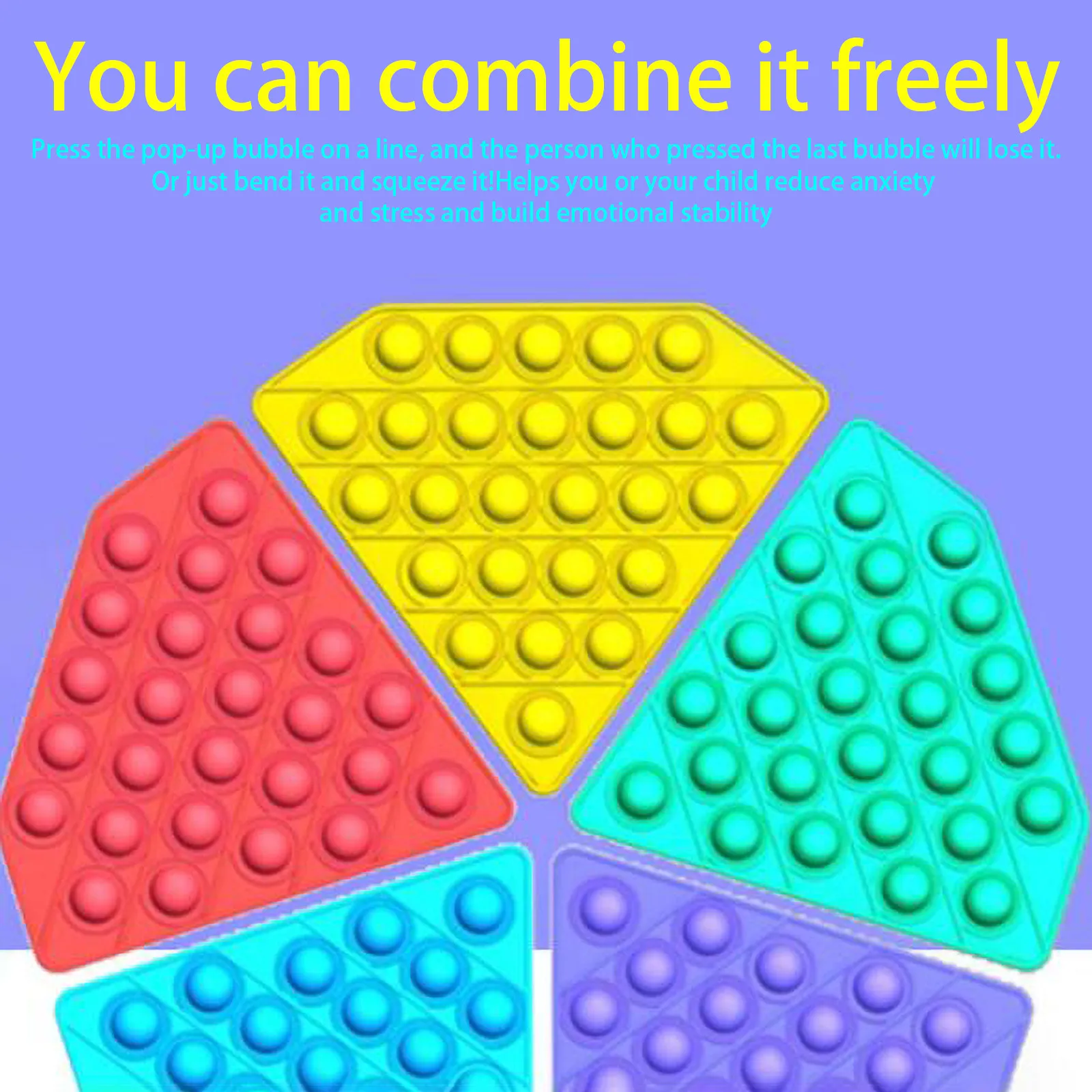 

Push Bubble Sensory Toys Food Grade Silica Gel] Pushular Game Education Stem Game Board Relieves Silicone Push Bubble Toys