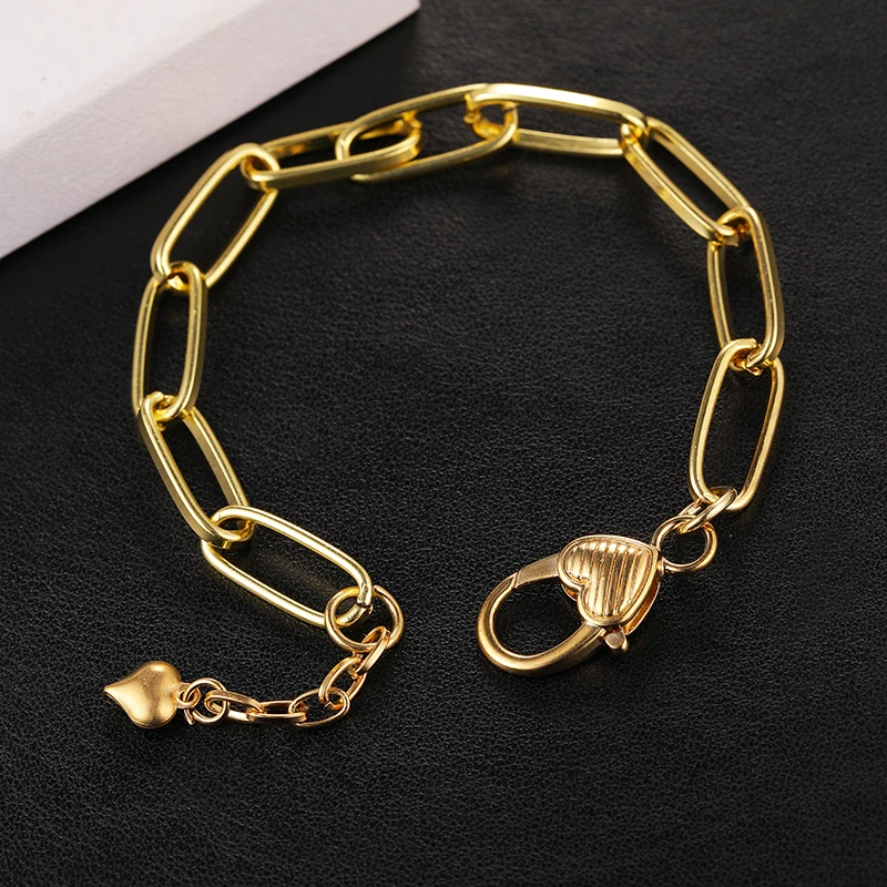

JUWANG New Fashion Simplicity Chain Bracelets Jewelry Handmade DIY Women Men O-link Link Bracelet For Gifts Party Decoration