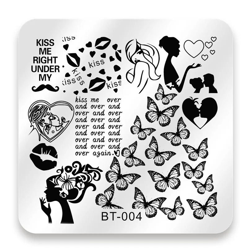 BIUTEE 33 Types Nail Art Stamping Plates Cartoon Lace Flower Tree Design Temperature Stamp Template Image Stencils | Красота и