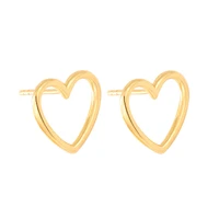 classic 18k gold heart hollow earrings 2021 new trend 925 silver love heart silver earrings for women