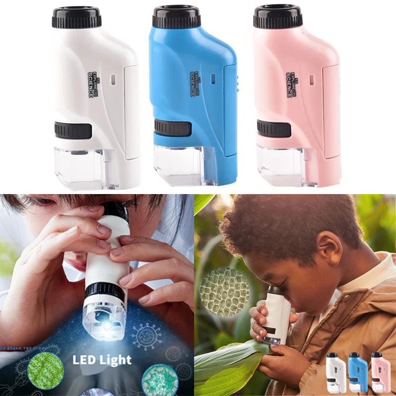 

Ручной микроскоп ZK20, лабораторная Светодиодная лампа 60X-120X, домашняя школа, биологическая детская игрушка, подарок