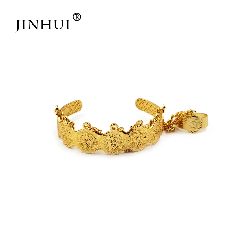 Jin Hui 1 штука золотого медного браслета для маленьких девочек ювелирные изделия из