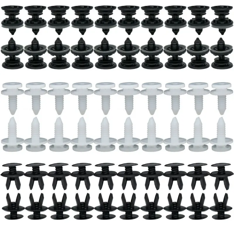 

Door Rivets Clips For Transporter Panel Trim Bumper Fixings Plastic 120 Pcs