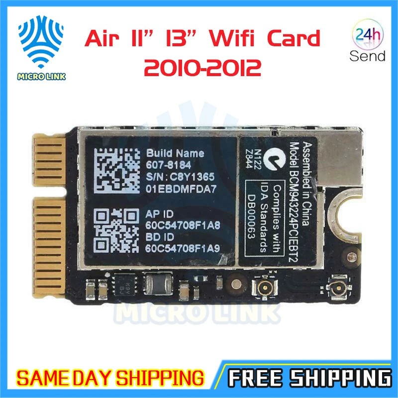 Б/у карта BCM943224PCIEBT2 для Apple MacBook Air 11 A1370 A1465 13 дюймов A1369 A1466 2010 2011 2012 год | Компьютеры и