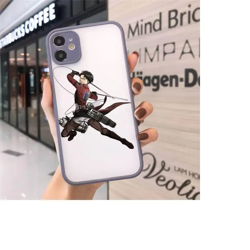 

attack on titan Phone Cases matte transparent For gray iPhone 7 8 x xs xr 11 12 pro plus max mini Clear Funda