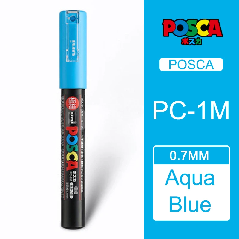 aqua Blue 1 шт. Uni Posca Краска Маркер Mitsubishi постер цвет маркировки ручка Экстра тонкой точки PC-1M - Цвет: aqua Blue