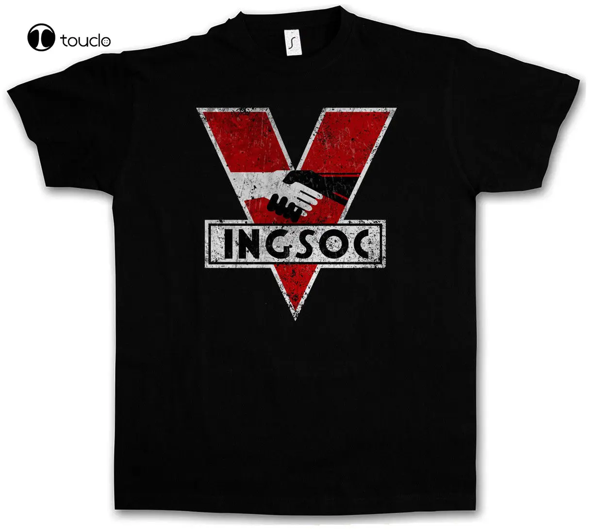 

Винтажная футболка с логотипом Ingsoc 1984, футболка с большим Океанией, братом, Джорджем, орвеллом, модная забавная футболка унисекс для подрост...