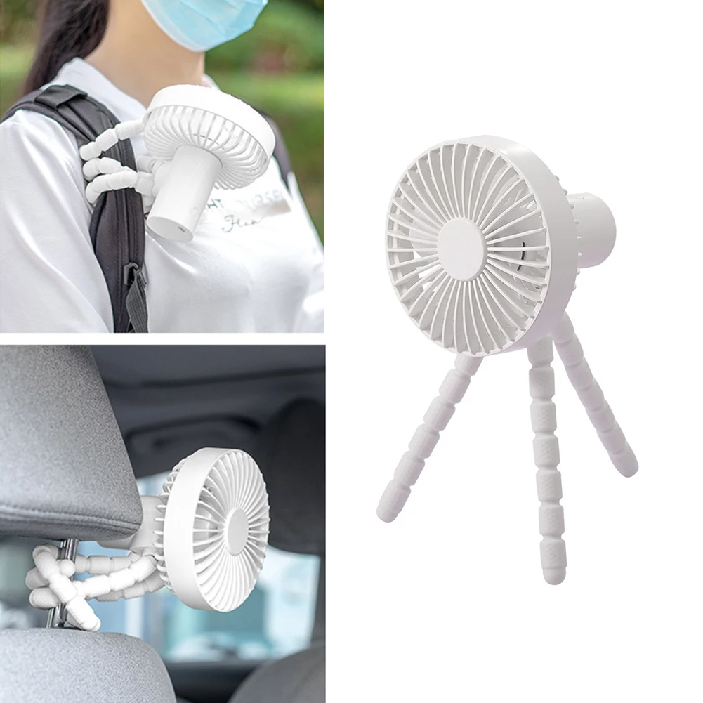 

Electric Handheld Fan Mini Portable Cooling Fan USB Rechargeable Octopus Clip-on Stand Fan Summer Outdoor Travel Air Cooling
