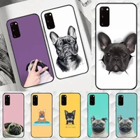 pug french bulldog phone case tpu for samsung s6 s7 s8 s9 s10 plus s20 s21 s30ultrs fundas cover coque