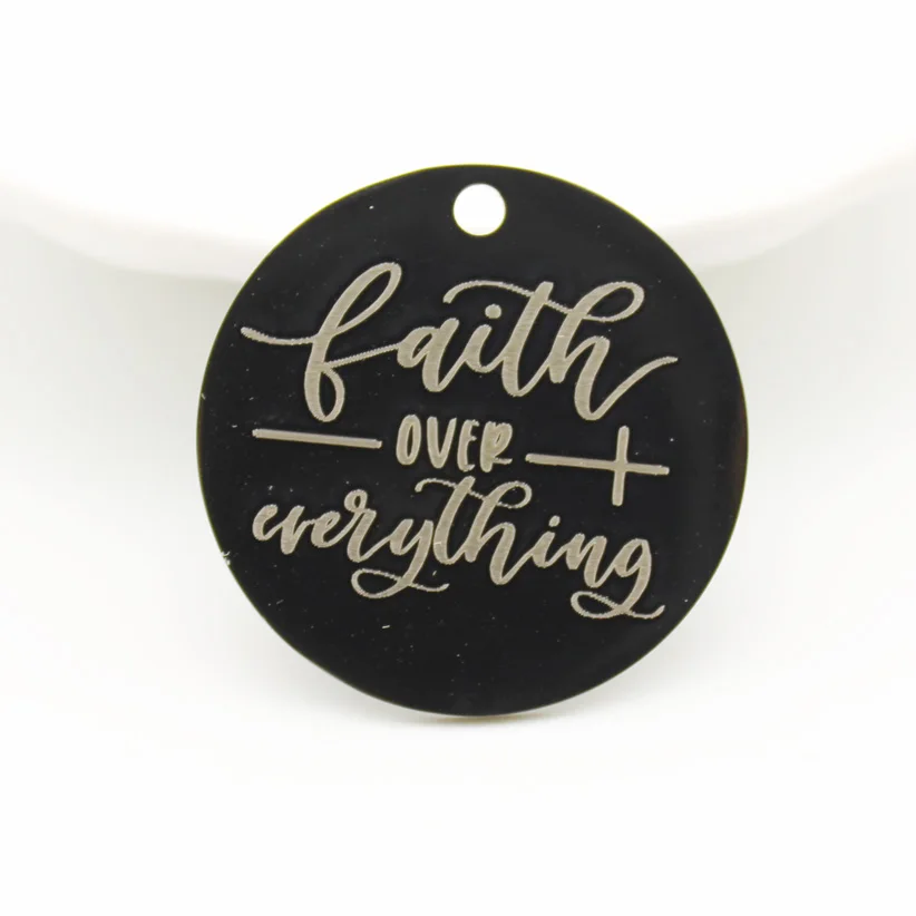 

20pcs Faith Over Everything Charms Stainless Steel Pendant Faith Charm DIY Handmade Accessories
