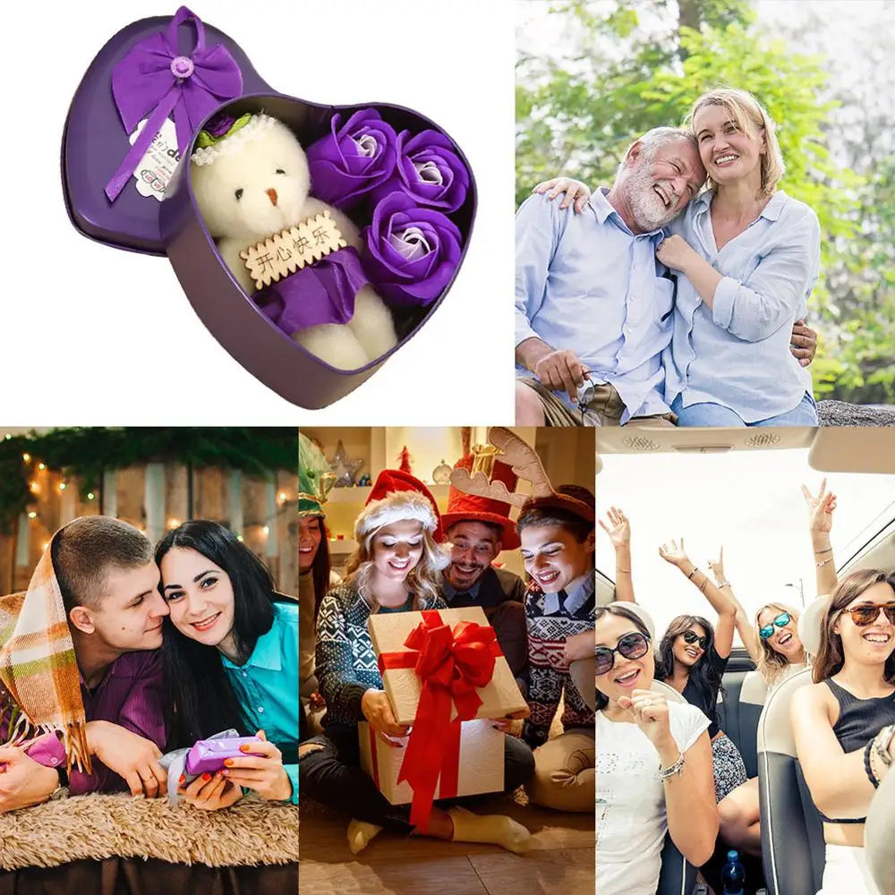 Симпатичный медведь роза цветок мыла мультяшный букет романтичная Свадебная