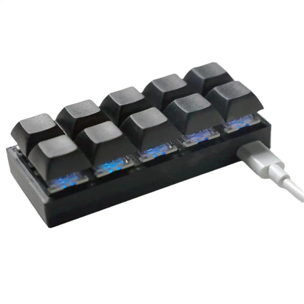 Механическая клавиатура с зеленой осью 1/2/3/5/6/7/10 клавиши USB мини программирование