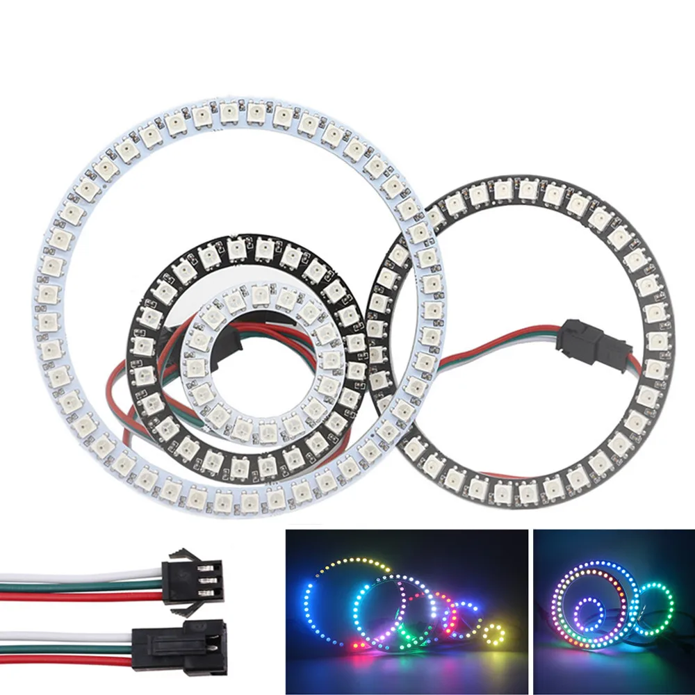 Светодиодный rgb кольцо WS2812B DIY 8 16 24 35 45 пикселей круглый светодиодный модуль WS2812