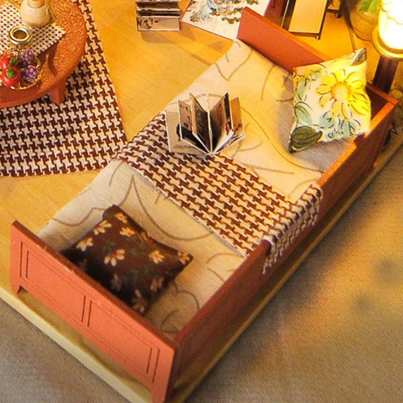 

Dollhouse Miniature with Furniture, DIY Wooden Dollhouse Kit Plus Dust Proof 3XUC