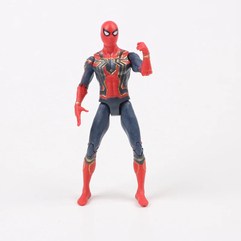 17 см освещение Мстители Marvel ПВХ Фигурки Человек-паук Фигурки, детские игрушки Халк Капитан Америка Супермен Черная пантера