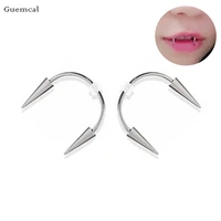 guemcal 2pcs hot sale personalized stainless steel c shaped tiger tooth nail body piercing jewelry